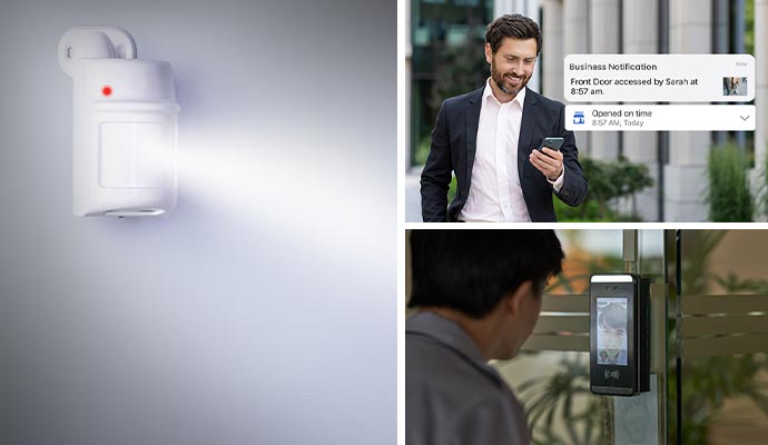 Advanced commercial security system features
