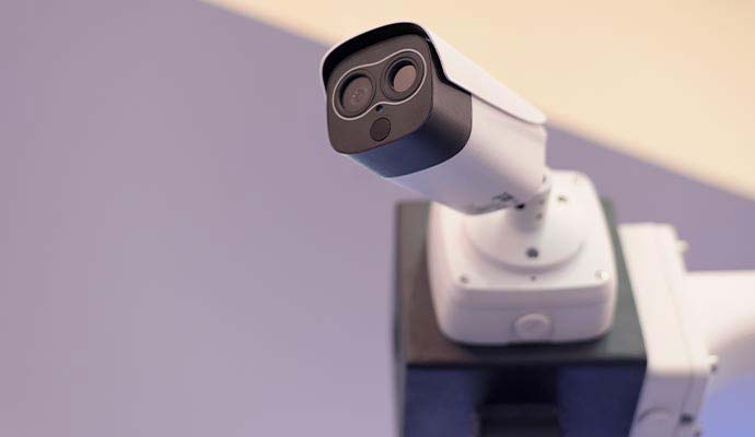 An installed AI security camera