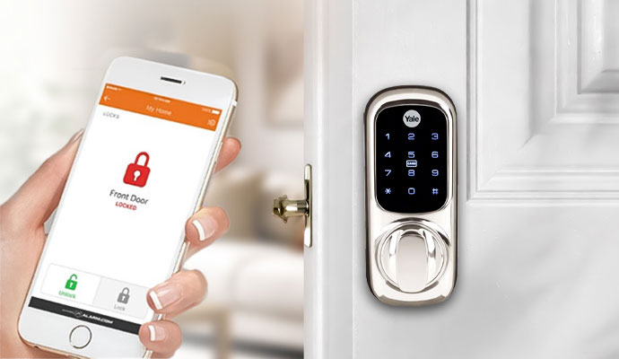 Yale smart lock with Alarm.com mobile app remote access