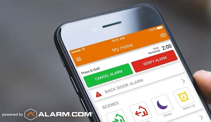 Alarm verification interface on a smartphone