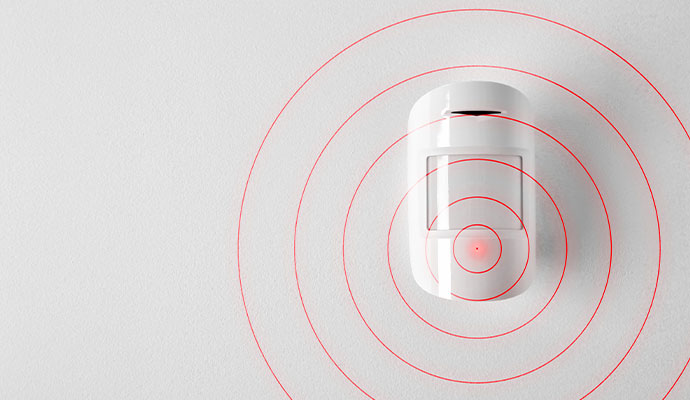 Motion sensor with signal wave visualization