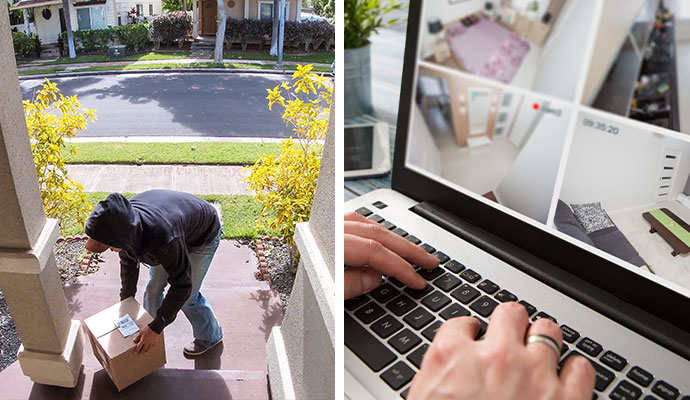 Porch security and remote camera monitoring