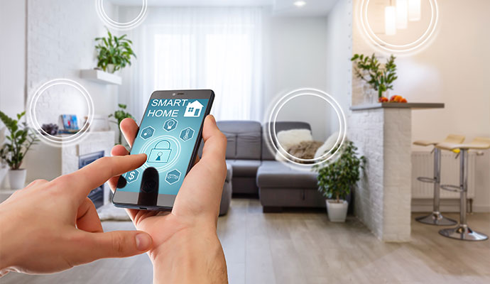 Smartphone controlling an integrated smart home environment
