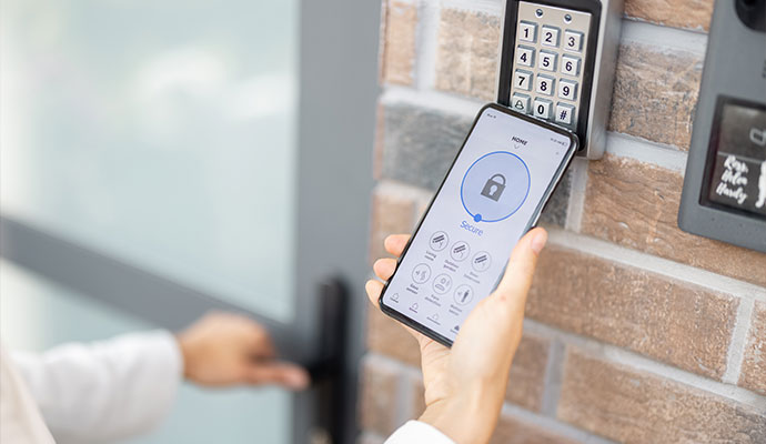 Mobile app used for secure building entry