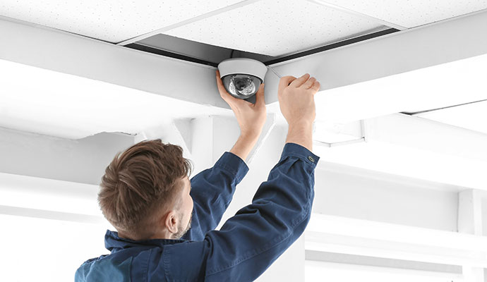 Professional installation of a security camera