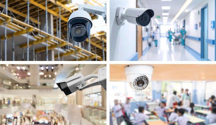 Collage of security cameras