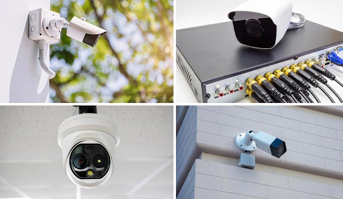 Collage of various types of security camera