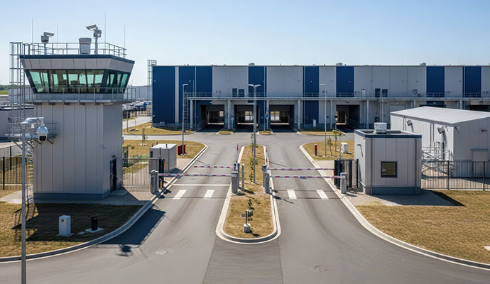 Commercial warehouse entry gate security system
