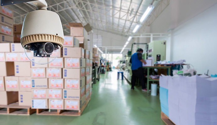 Factory warehouse AI dome security camera