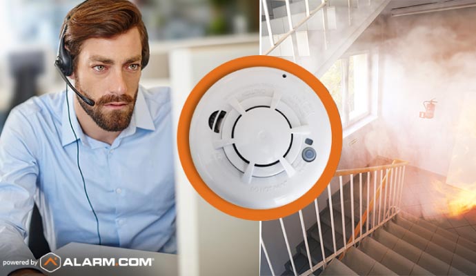 Person monitoring a fire alarm system