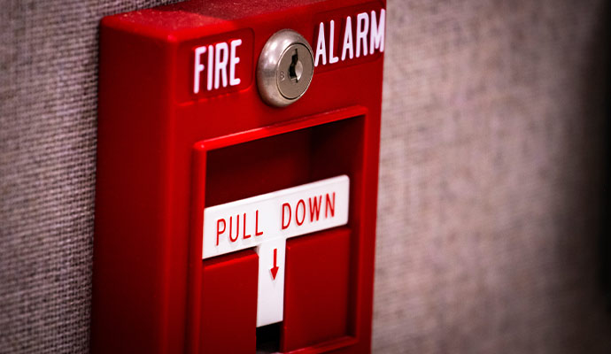 Installed fire pull down station