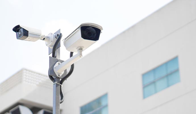 Security camera installed in a municipality