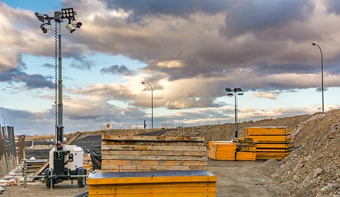 Mobile surveillance camera on a construction site
