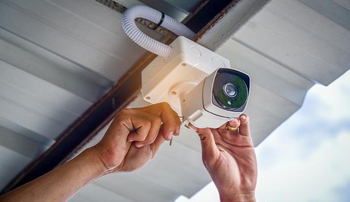 Outdoor security camera installation