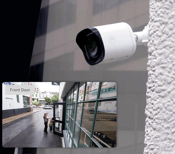 Outdoor security camera with live feed