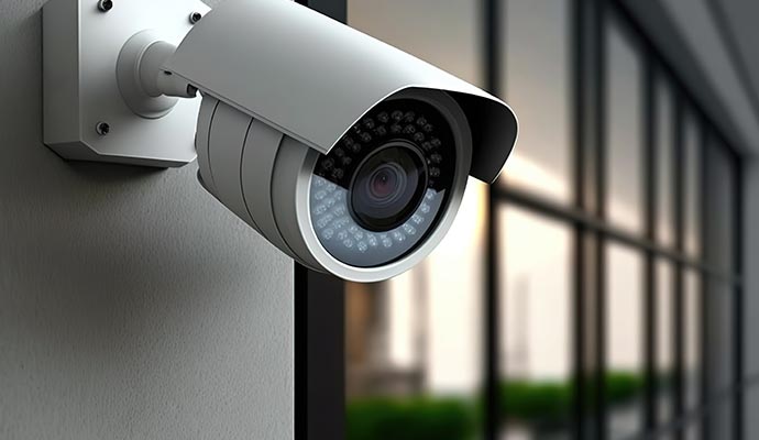 government office building with security camera