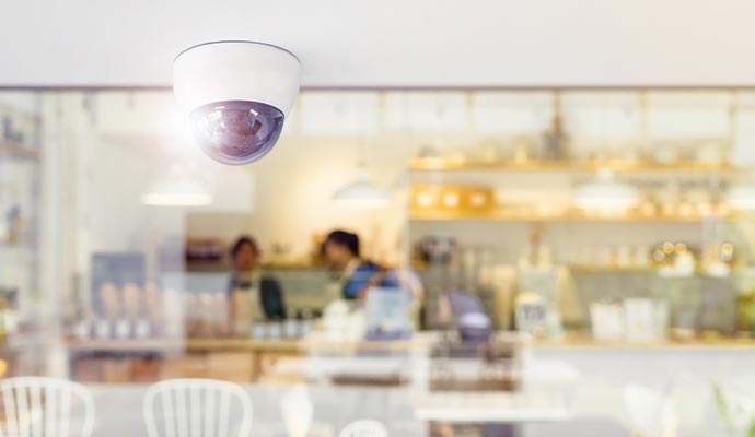 Security camera in restaurant for surveillance