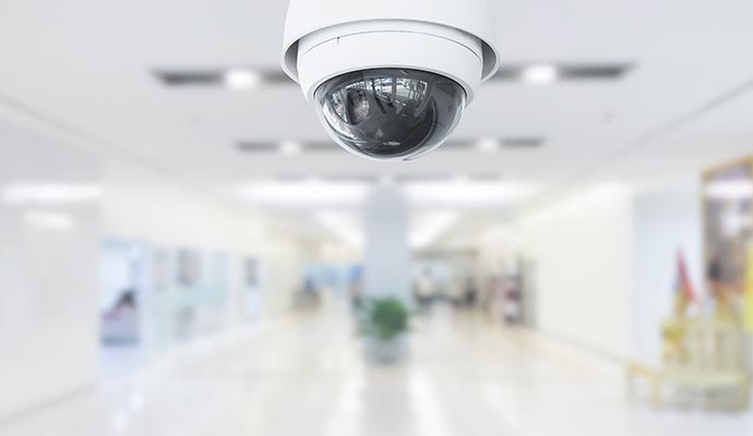 Indoor security camera in hospital for real-time monitoring