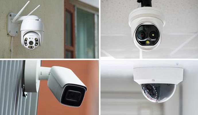 Collage of different types of surveillance camera