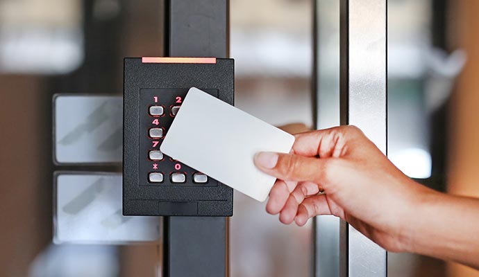 Commercial access control system keycard entry