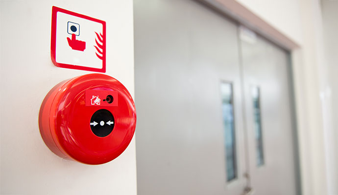 Fire alarm installed in a commercial place