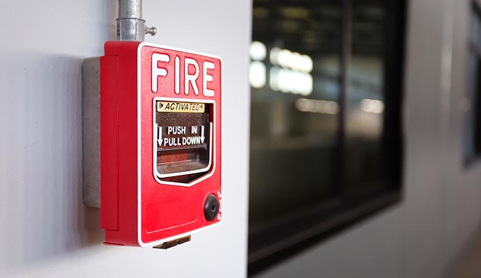 Wall mounted fire alarm system