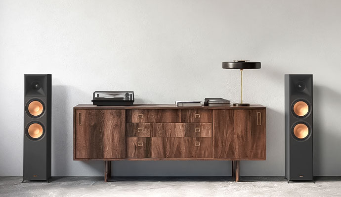 Klipsch reference premiere floorstanding speakers setup