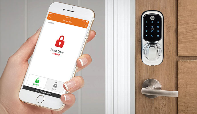 Smart lock integration with security app