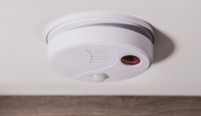 Ceiling-mounted residential carbon monoxide detector alarm sensor