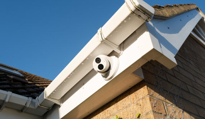 Installed security turret camera