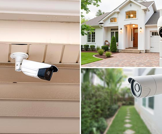 Outdoor cameras installed across multiple areas for security