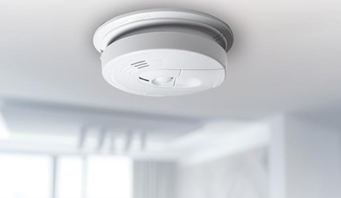 Smoke detector installed