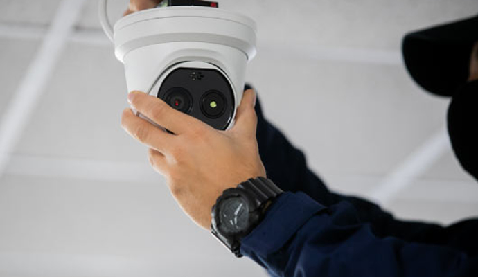 Turret security camera installation