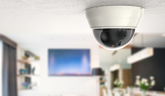 Installed security camera in house