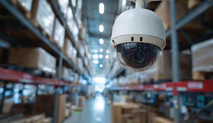 Installed security camera in store