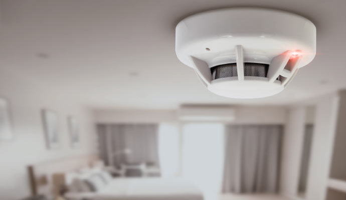 An installed wireless fire alarm system