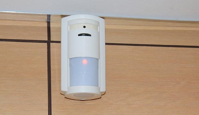 Installed motion sensor in the business area