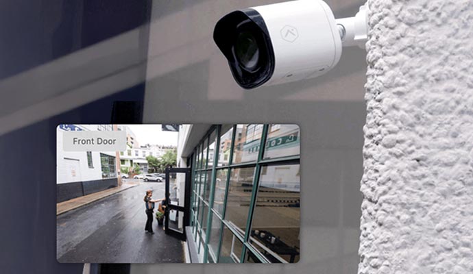 Outdoor smart security camera front door view
