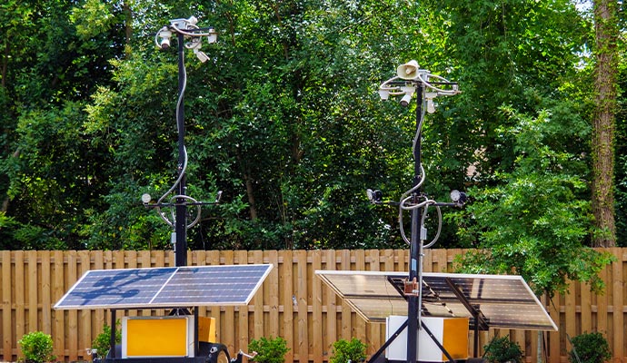 A couple of mobile security cameras