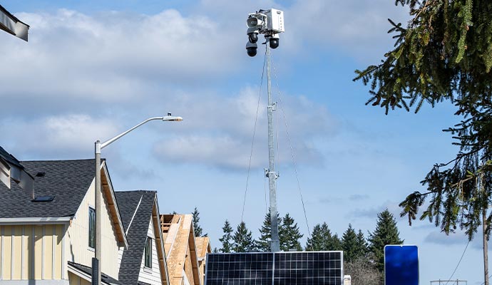 Mobile surveillance camera with solar panel