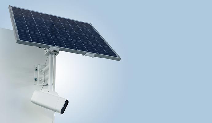 Security camera with solar panel
