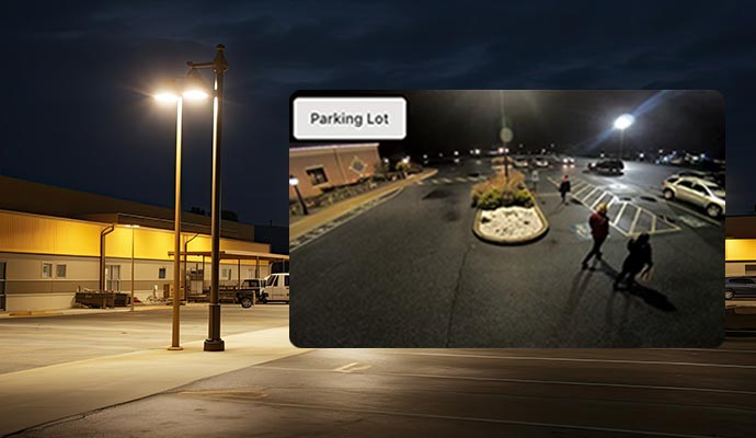 Security lighting for commercial parking lots.