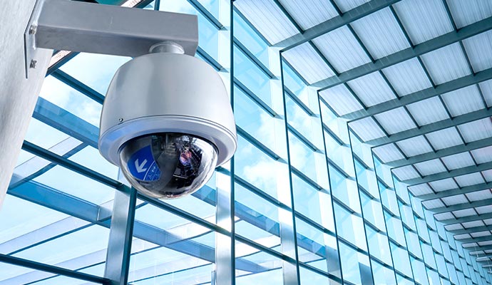 Security camera for commercial space