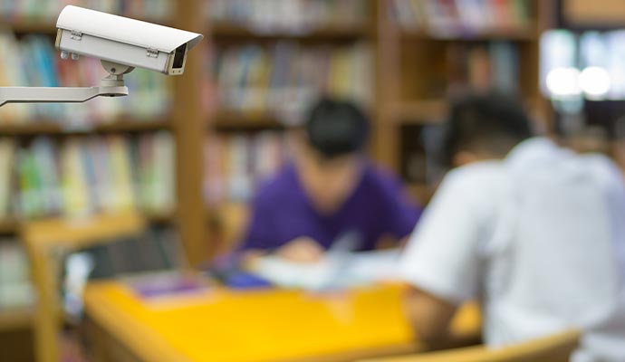 Security camera in library