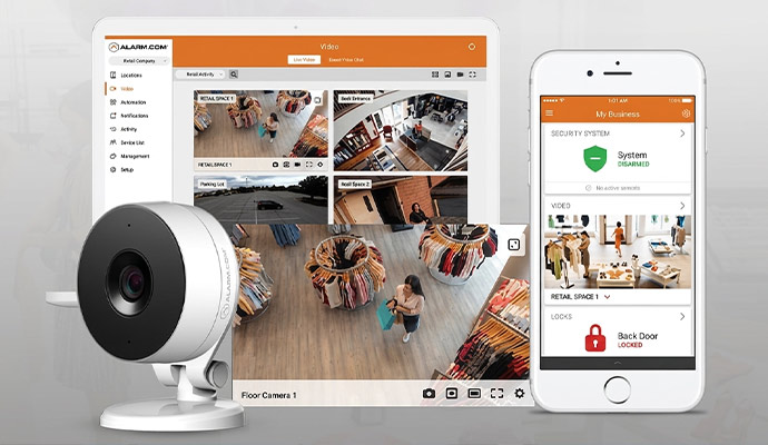 Business security system app and camera