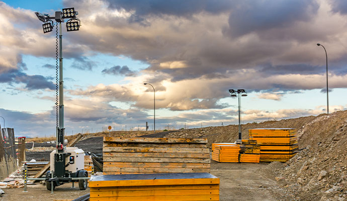Construction site portable security lights