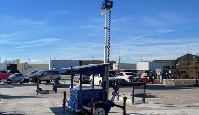 Mobile solar security camera trailer