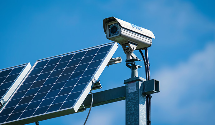 Solar-powered CCTV security camera