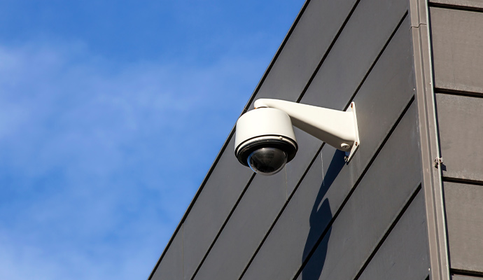 Wall-mounted outdoor security camera