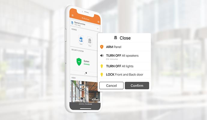 Smart business automation control scenes interface